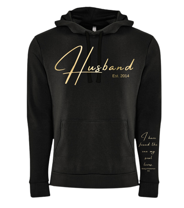 Husband Hoodie Black + Song of Solomon Scripture