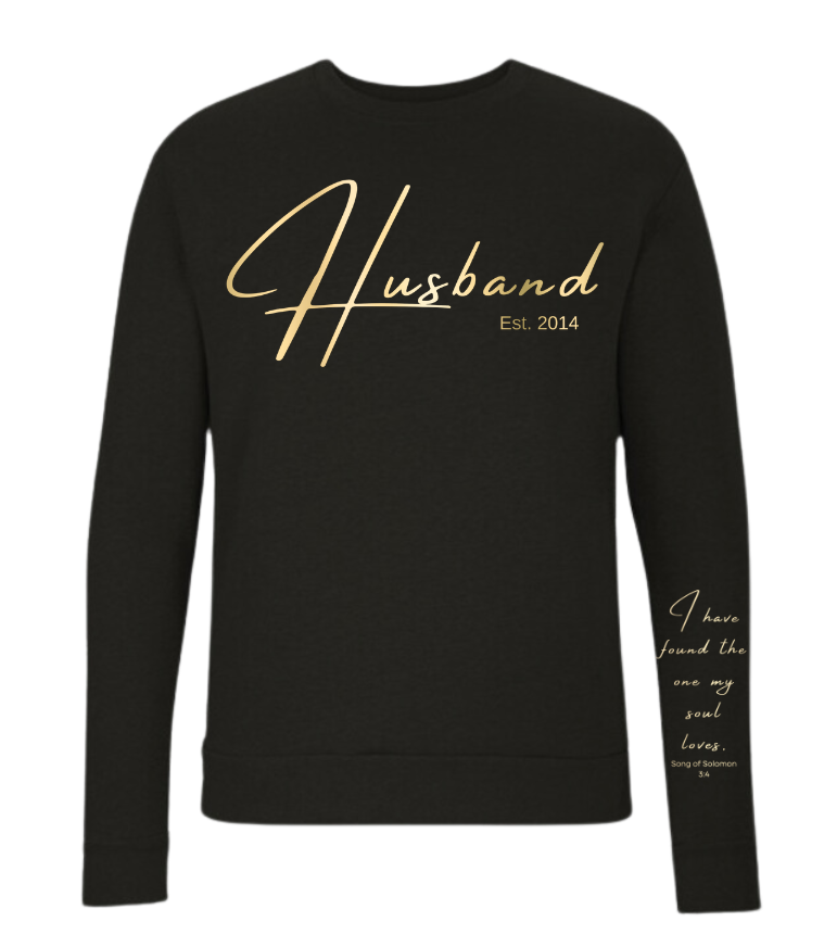 Husband Sweatshirt Black + Song of Solomon Scripture
