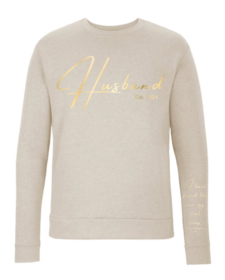 Husband Sweatshirt Beige + Song of Solomon Scripture