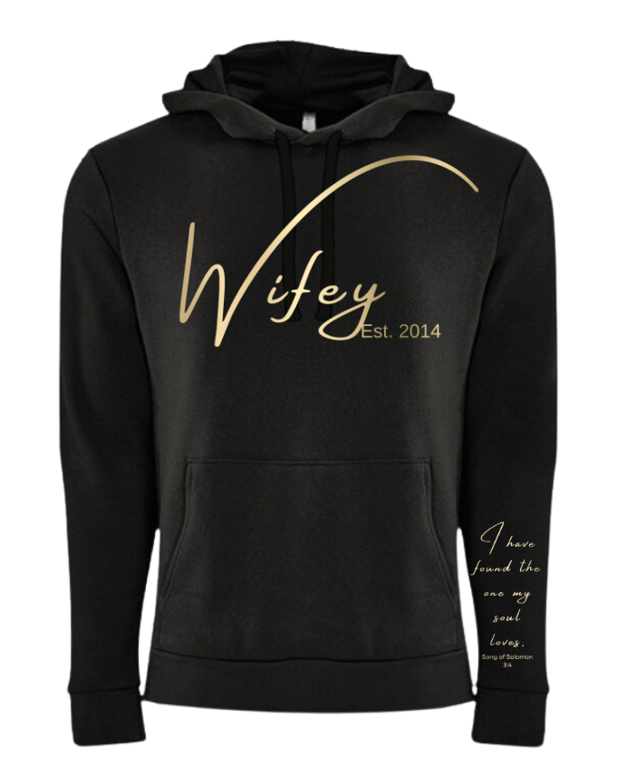 Wifey Hoodie Black + Song of Solomon Scripture